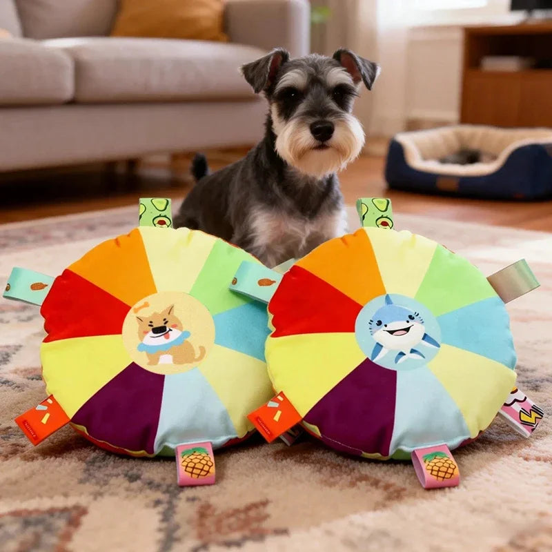Plush Squeaky Flying Disc Dog Toy – Bite-Resistant for Puppies