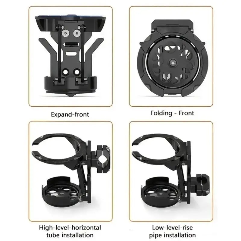 Foldable Motorcycle Handlebar Cup Holder – Metal & ABS
