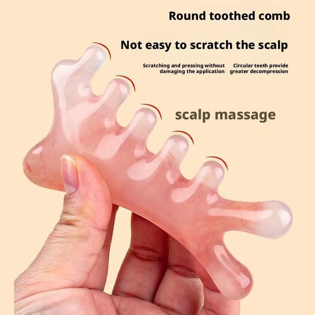 4-in-1 Scalp Comb Massager – Gua Sha Head, Face & Body Tool