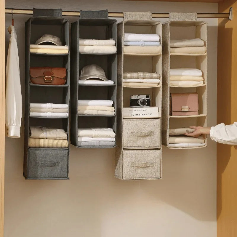Non-woven Washable Wardrobe Multi-layer Folding Hanging Bra Organizer