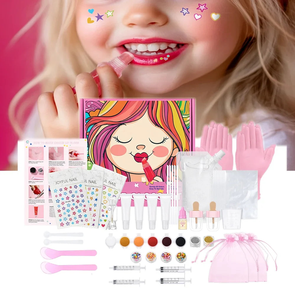DIY Lip Gloss Making Kit – Glitter & Moisturizing Set for Girls