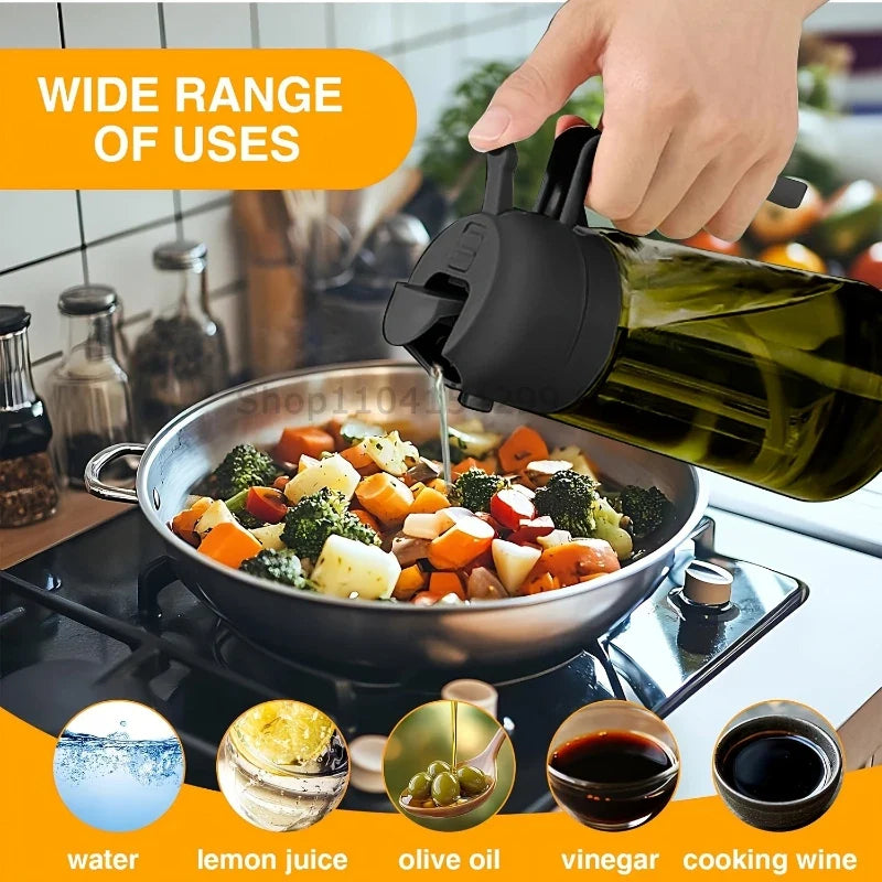 2-in-1 Oil Sprayer & Dispenser Bottle 470ml | Air Fryer & BBQ
