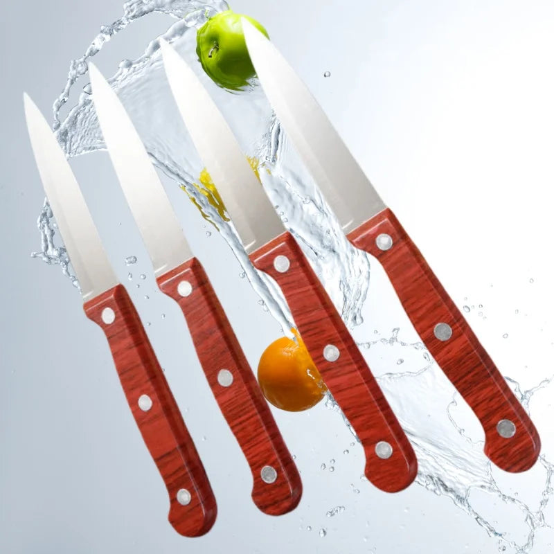 Stainless Steel Fruit Paring Knife with Wooden Handle