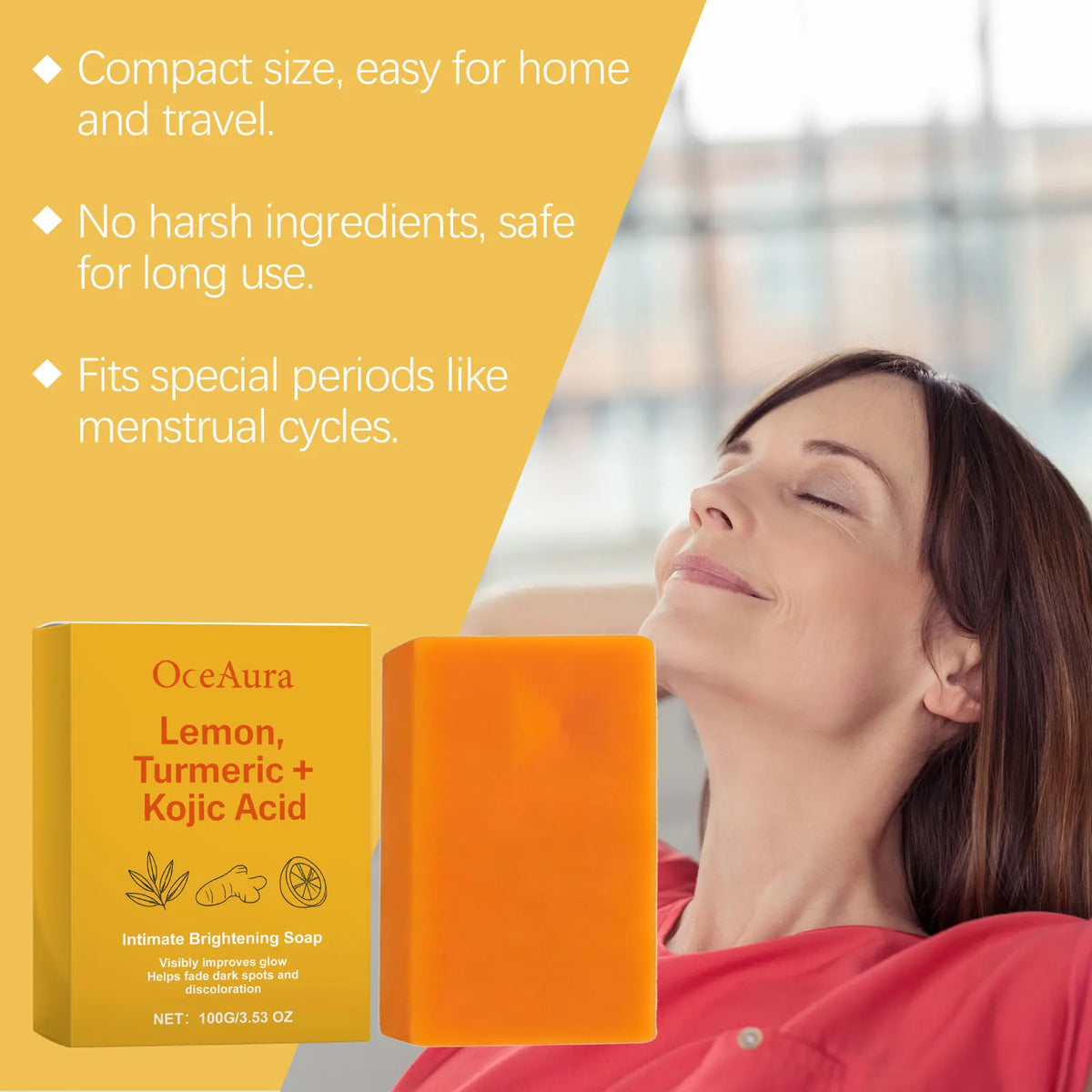 OceAura Kojic Acid Lemon Turmeric Brightening Soap Bar