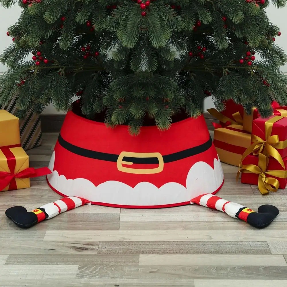Christmas Tree Skirt – Snowman, Santa & Elk Xmas Floor Cover