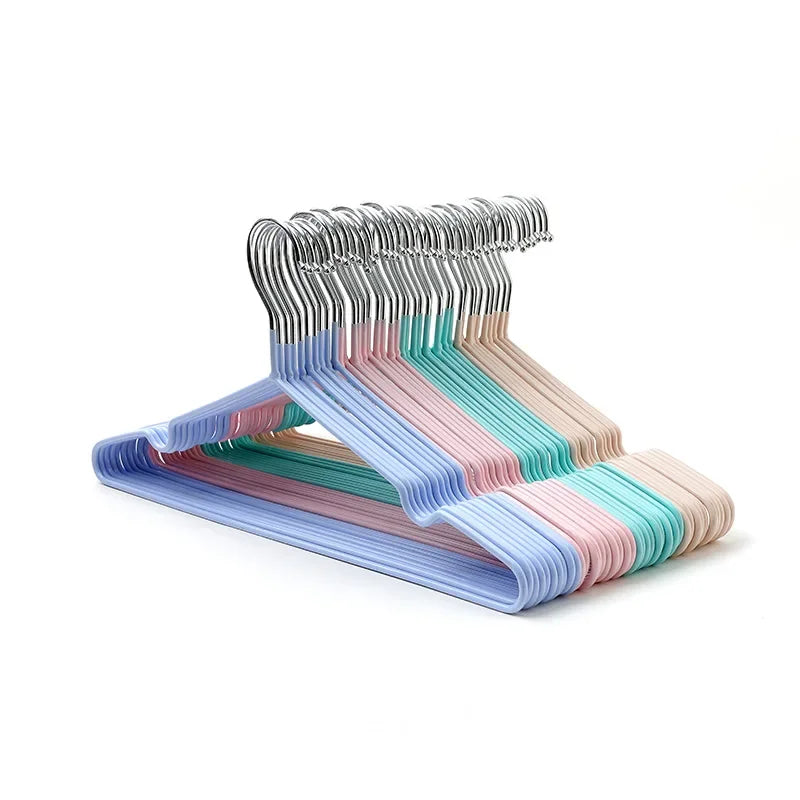 10-Pack Non-Slip Colorful PVC Metal Clothes Hangers 40cm