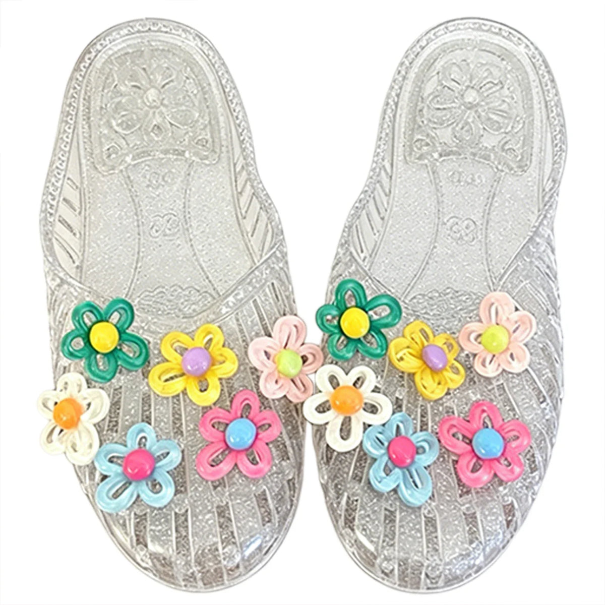 Crystal Jelly Flat Slippers | Hollow Non-Slip Beach Slides