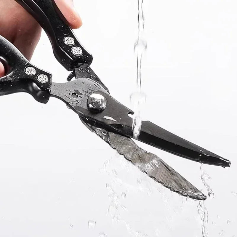 Black Titanium Kitchen Shears – Heavy Duty Bone Scissors