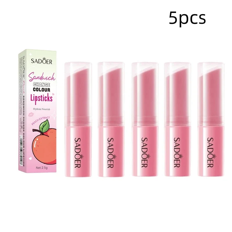 SADOER Peach Color-Changing Lip Balm | 3 & 5 Pack