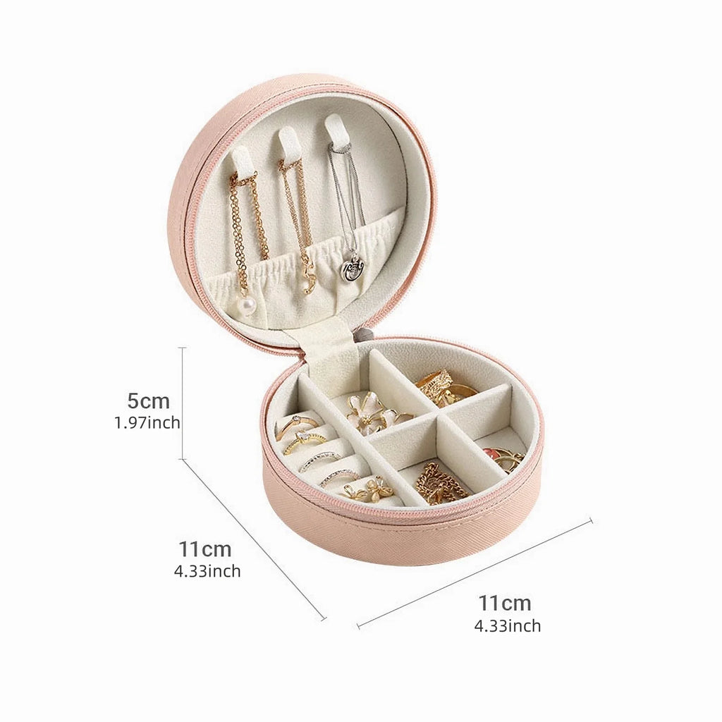 Small Travel Jewellery Organiser Storage Case Mini PU Leather Jewelry
