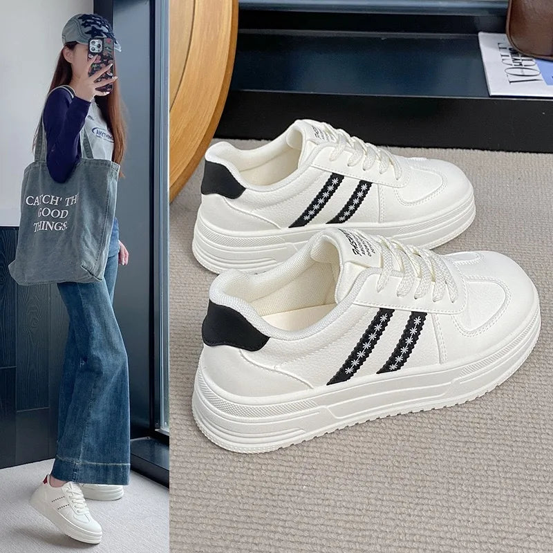 Women's Casual Lace-Up Trainers – Lightweight Gym & Leisure Shoes