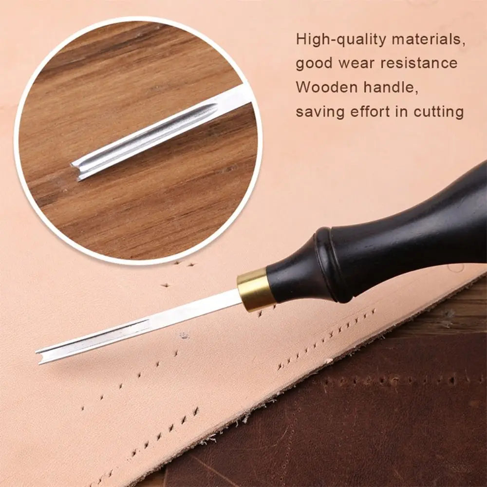 Leather Edge Beveler – Wooden Handle Skiving Tool for Crafters