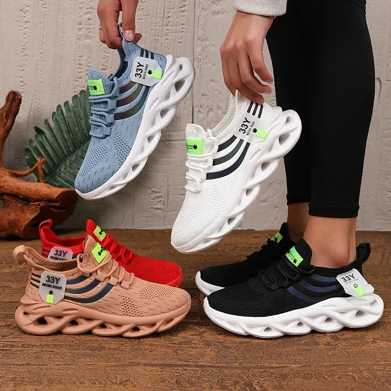 Women's Breathable Mesh Sneakers – Gym, Yoga & Casual Lace-Up