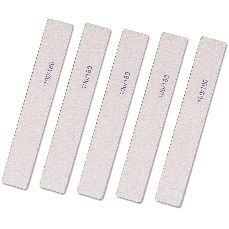 5-Piece Double-Sided Nail File Buffer Set – 100/180 Grit