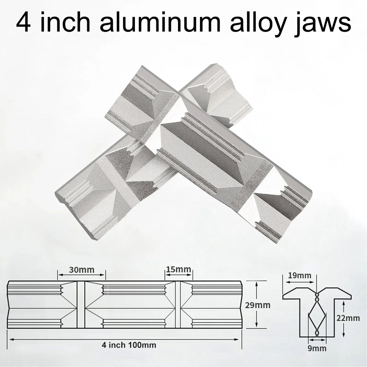 V-Clip CNC Milling Vise Jaws 4–8 Inch Aluminum Alloy | 1 Pair