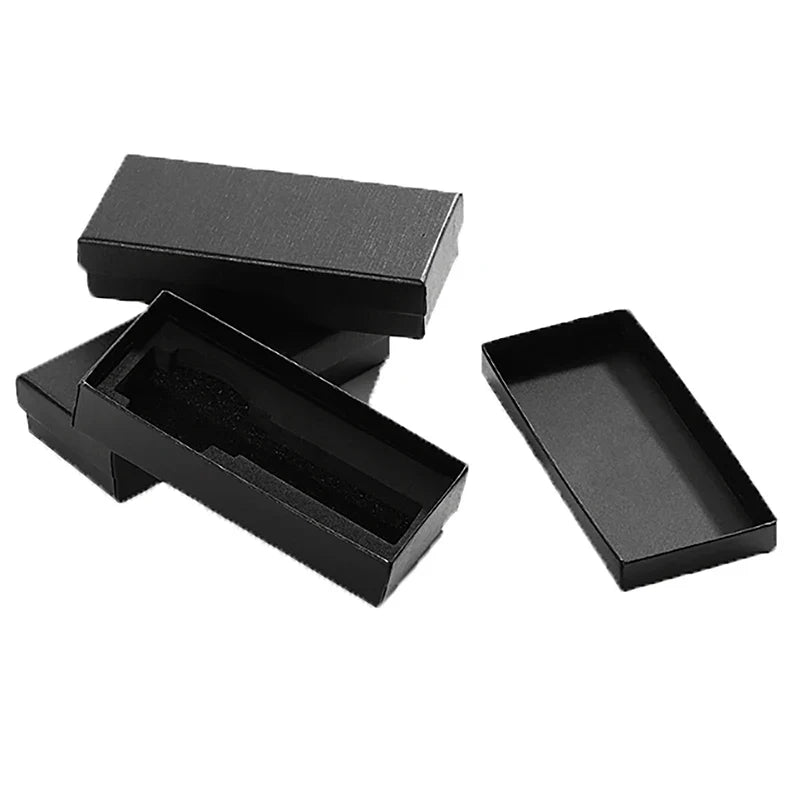 Black Rectangle Watch Box – Travel Gift Case with Sponge Insert