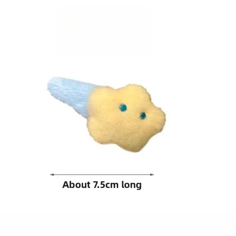 Cute Autumn Winter Plush Moon Star Hair Clip Womens Side Bangs