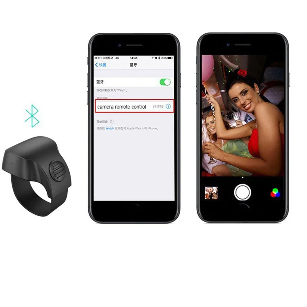 Bluetooth 5.1 Selfie Shutter Remote Ring – Wireless Phone Clicker