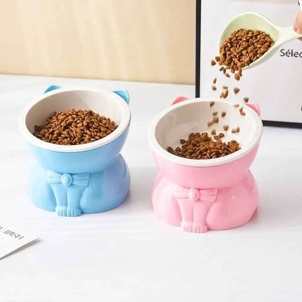 Ceramic Slanted Pet Bowl | Non-Slip Cat & Dog Feeder