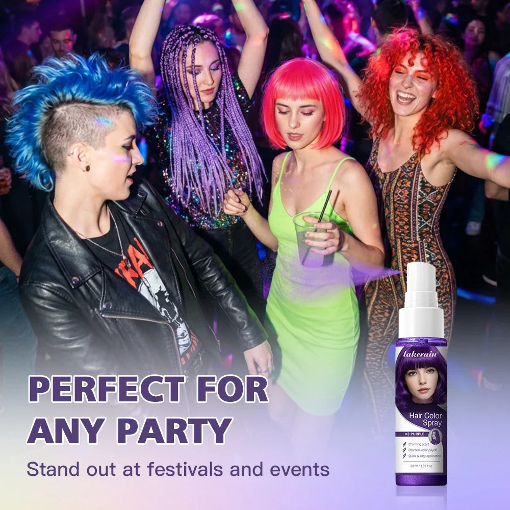 Temporary Hair Color Spray – Glitter Chalk Dye for Party & Cosplay