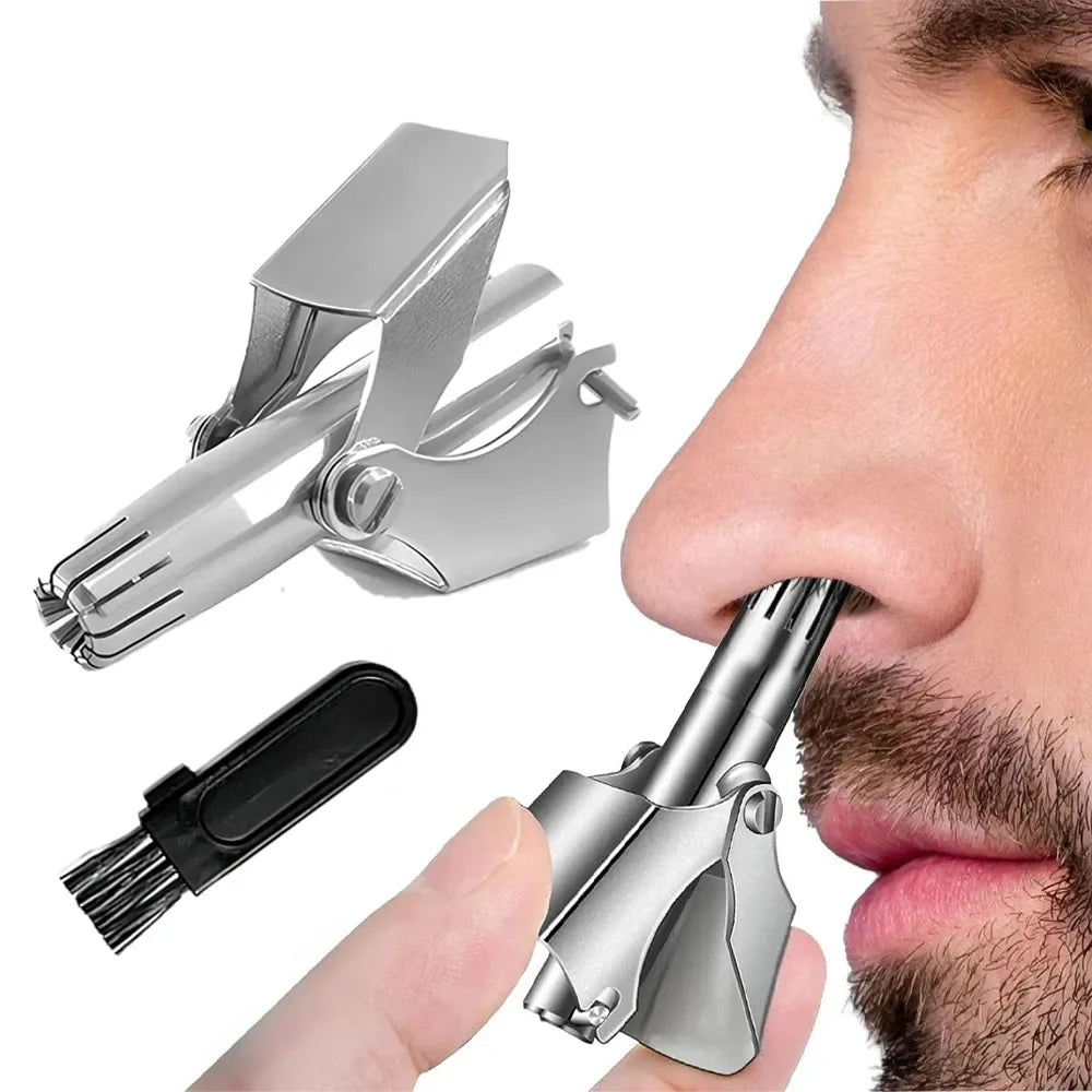 Manual Nose Hair Trimmer Men Women Stainless Steel Waterproof No