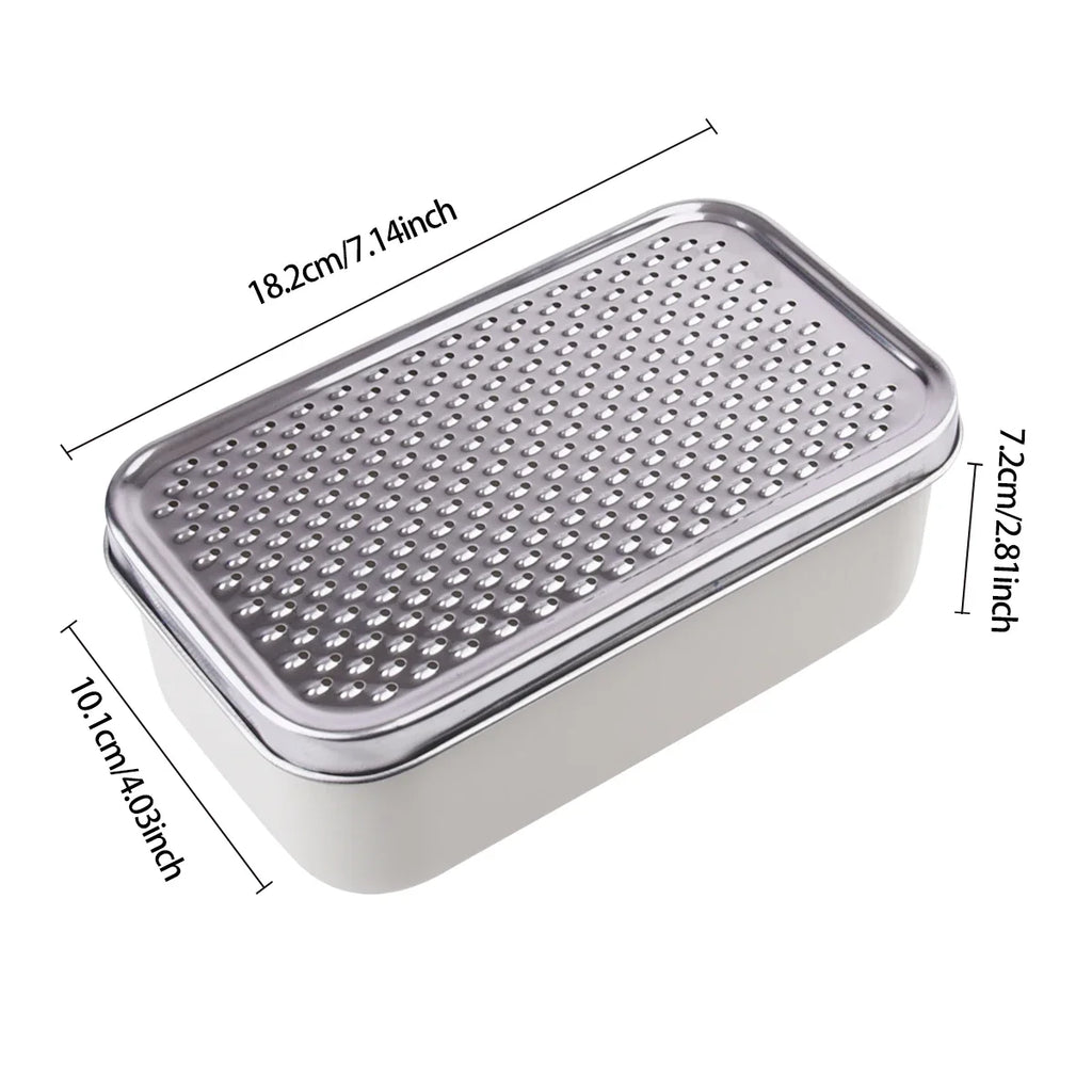 2-in-1 Box Grater & Vegetable Chopper with Container | Stainless