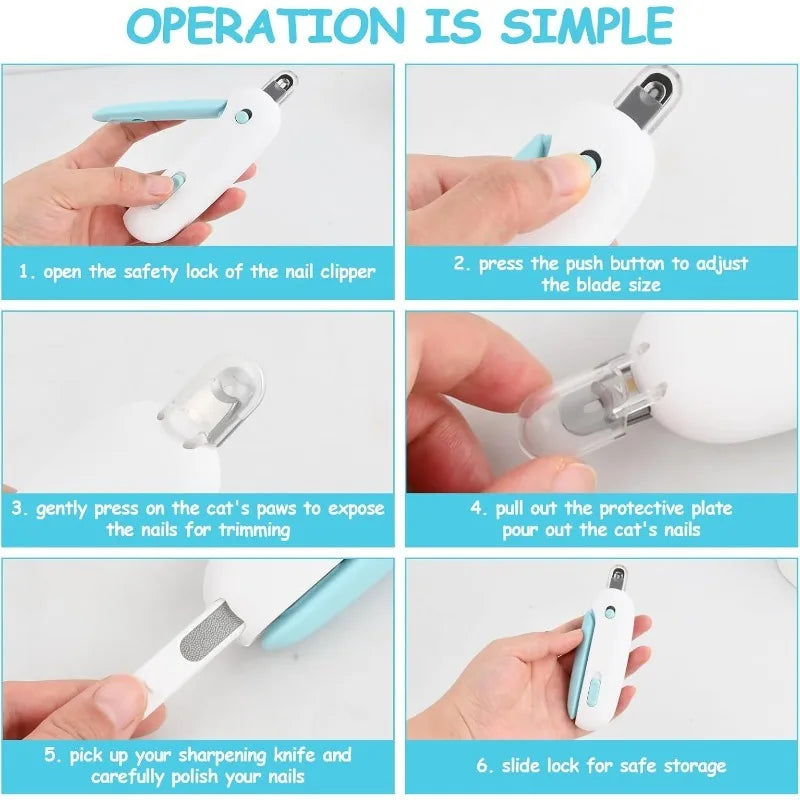 Professional Pet Nail Clippers with Adjustable Guard – Cats & Dogs