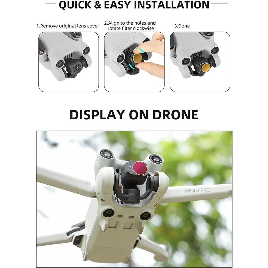 Sunnylife DJI Mini 3 Pro 6-Piece ND Filter Kit | MCUV CPL ND4–ND32