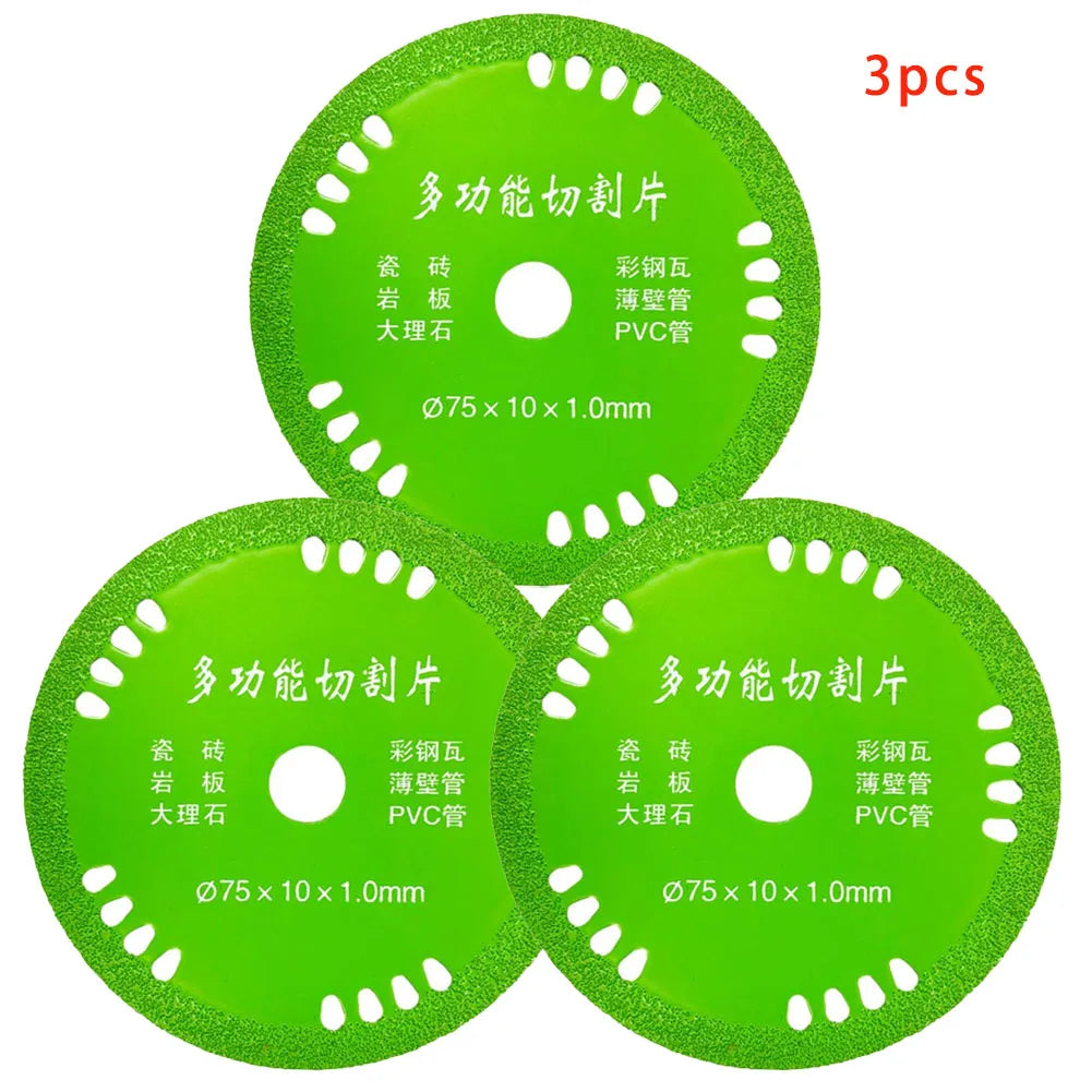 3-Pack 75mm Diamond Cutting Discs – Glass, Tile & Marble