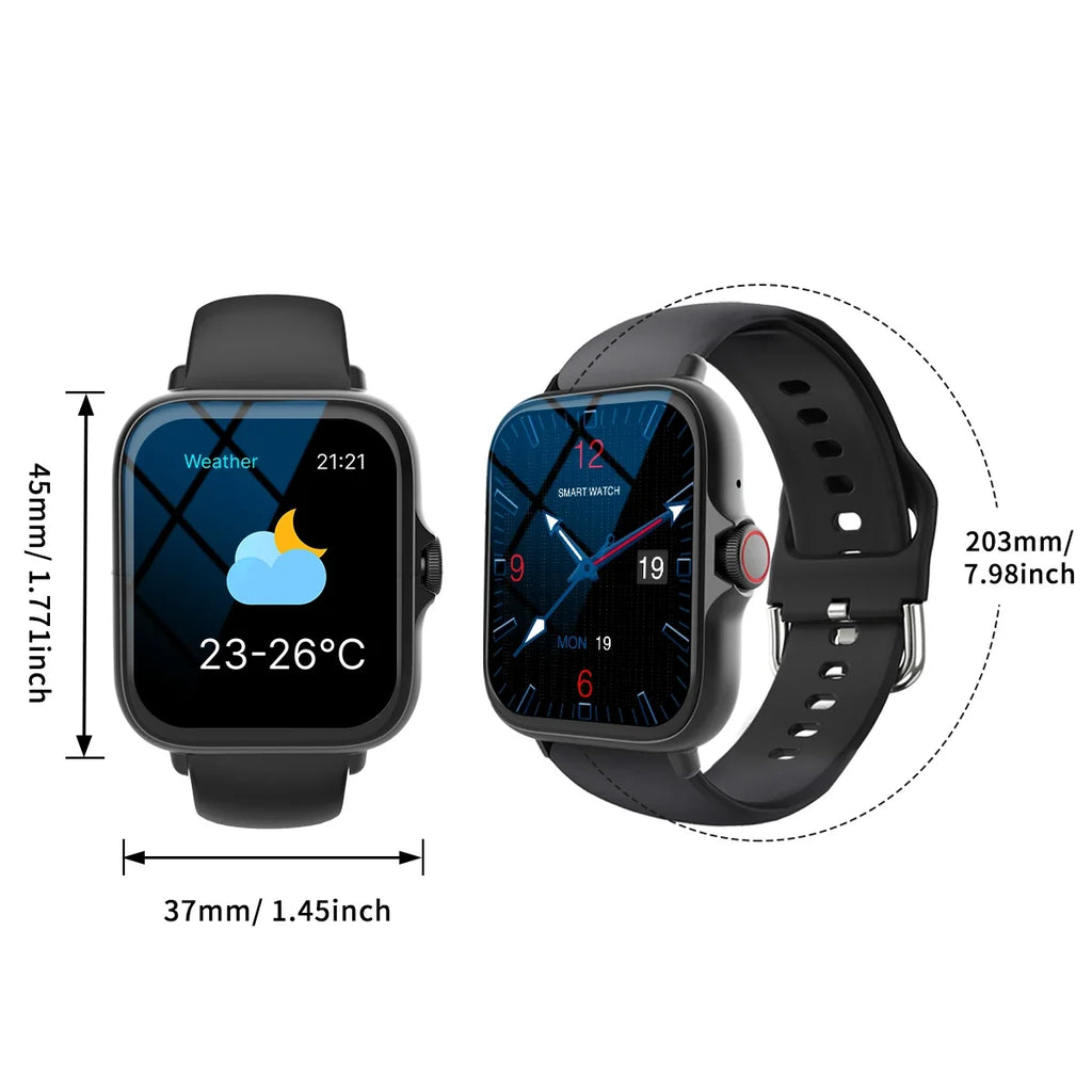 LOMAXFR 1.68" Smart Watch – Fitness, Calls & Music Control