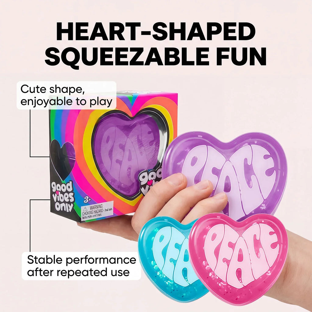 Squishy Heart Fidget Toy | Soft Slow Rising Sensory Squeeze Ball
