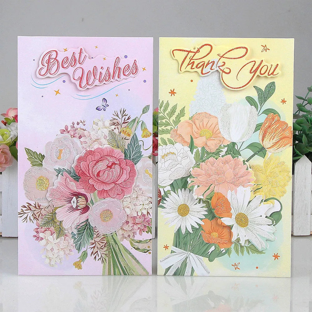 Flower 3D Greeting Card Universal Mother's Day Teacher's Qixi