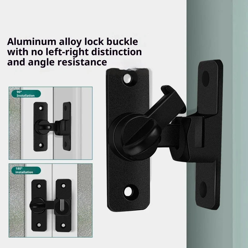 Punch-free Hasp Latch Door Lock Black Cabinet Locks Kids Safety