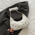 Women's Wrinkled Bow Baguette Shoulder Bag | Elegant Handbag