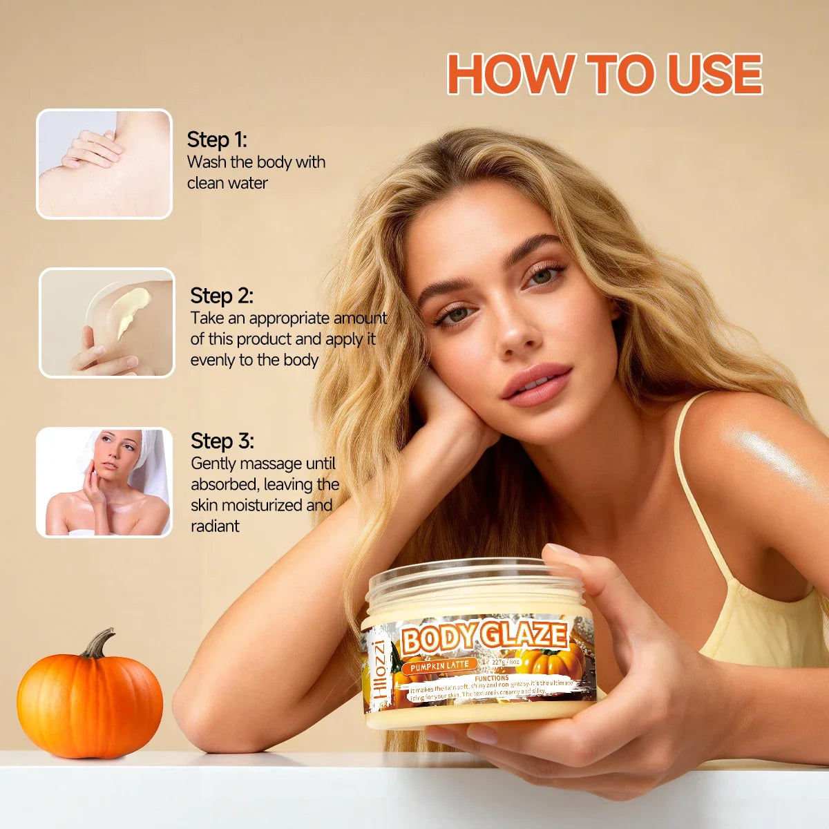 Pumpkin Body Glaze Cream – Moisturize & Even Skin Tone 8oz