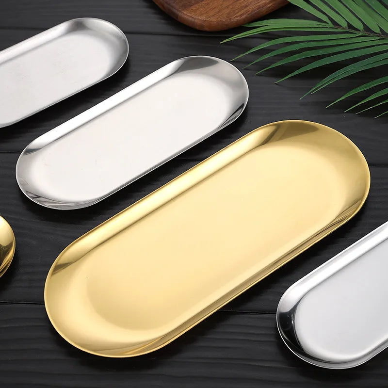 Nordic Heart Stainless Steel Dessert Fruit Plate – Gold/Silver