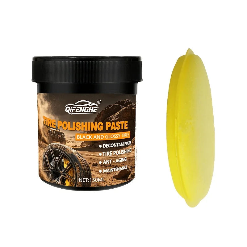 High Gloss Black Tire Shine Polish Paste Kit with Applicator Pad