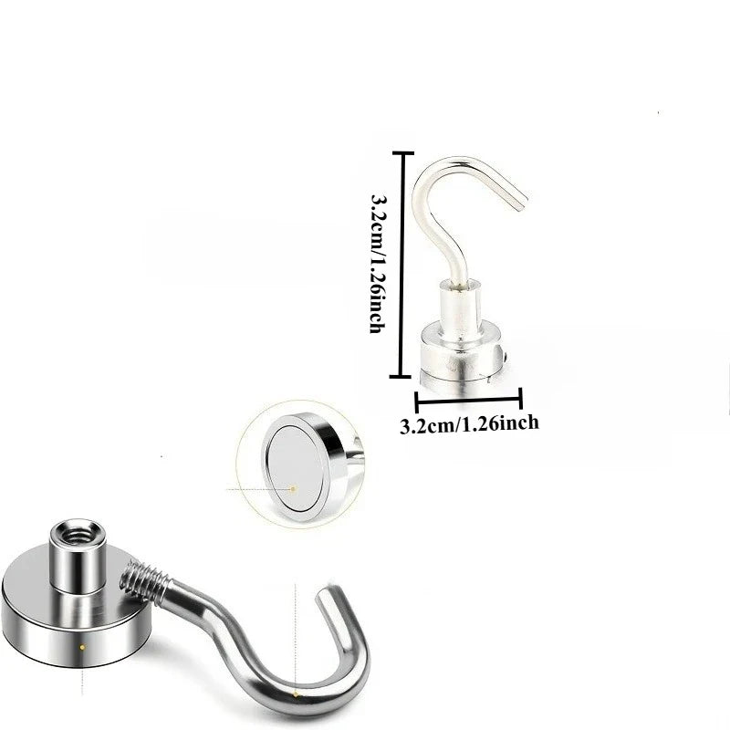 28-Pack Heavy Duty Magnetic Refrigerator Hooks – 16mm Metal