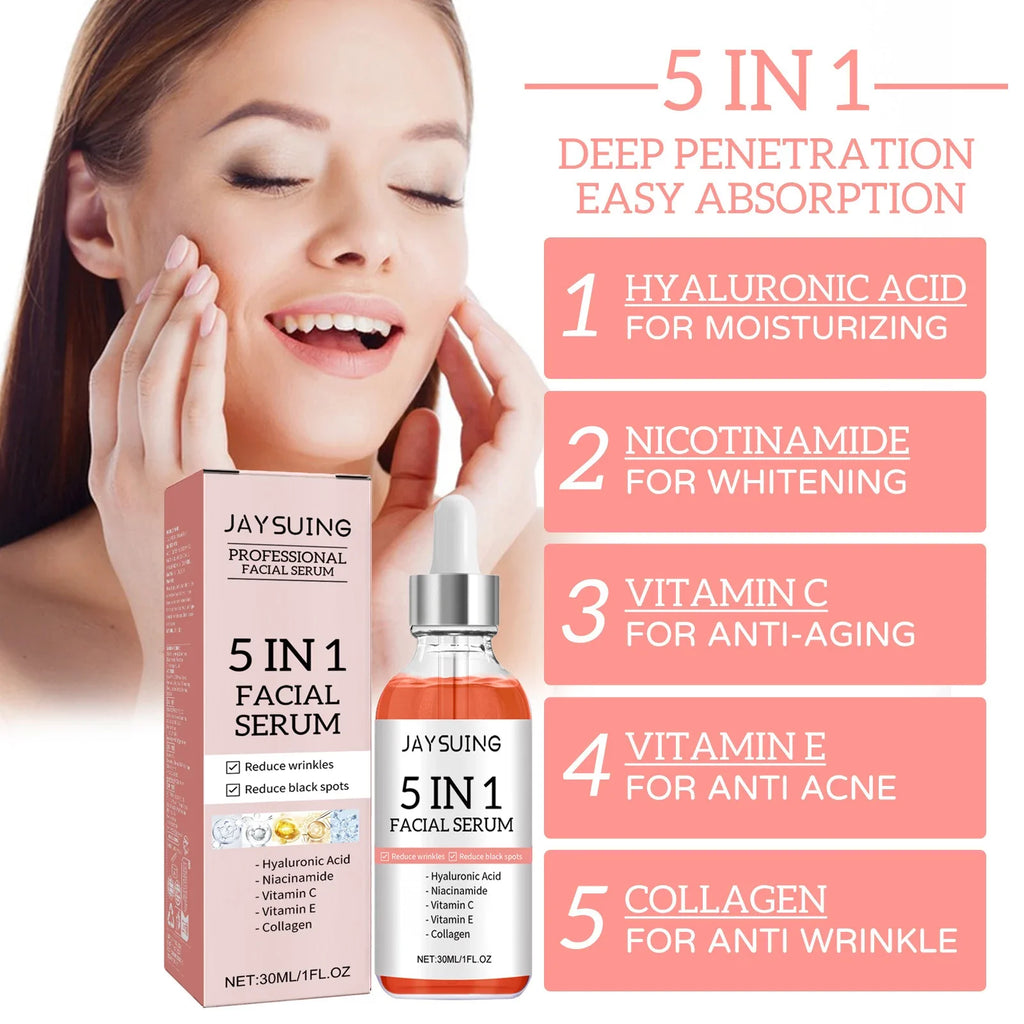 JAYSUING 5-in-1 Hyaluronic Acid & Vitamin C Facial Serum 30ml