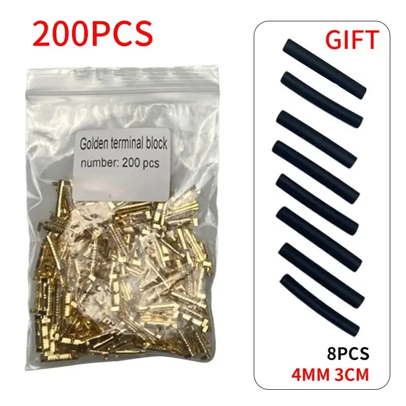 U-Type Brass Crimp Terminal Block Connectors | 50–200 Pcs