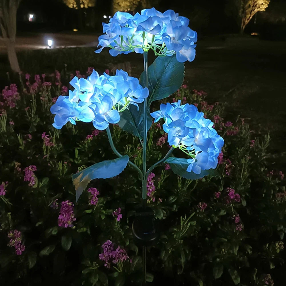 Solar Hydrangea Garden Pathway Lights – IP65 Waterproof Stake