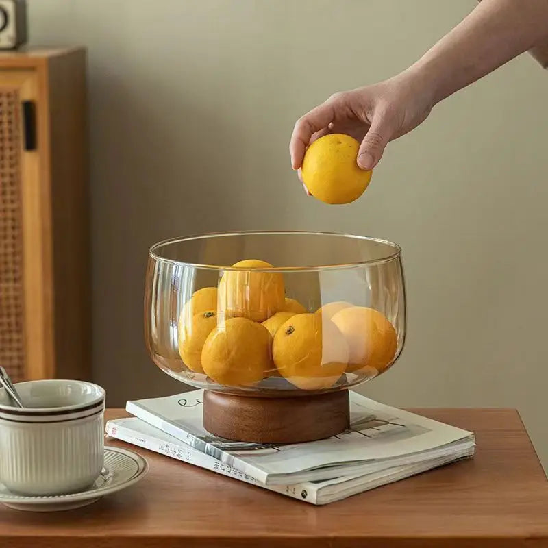 Glass Fruit Tray High-end Living Room Household Storage Box Snacks