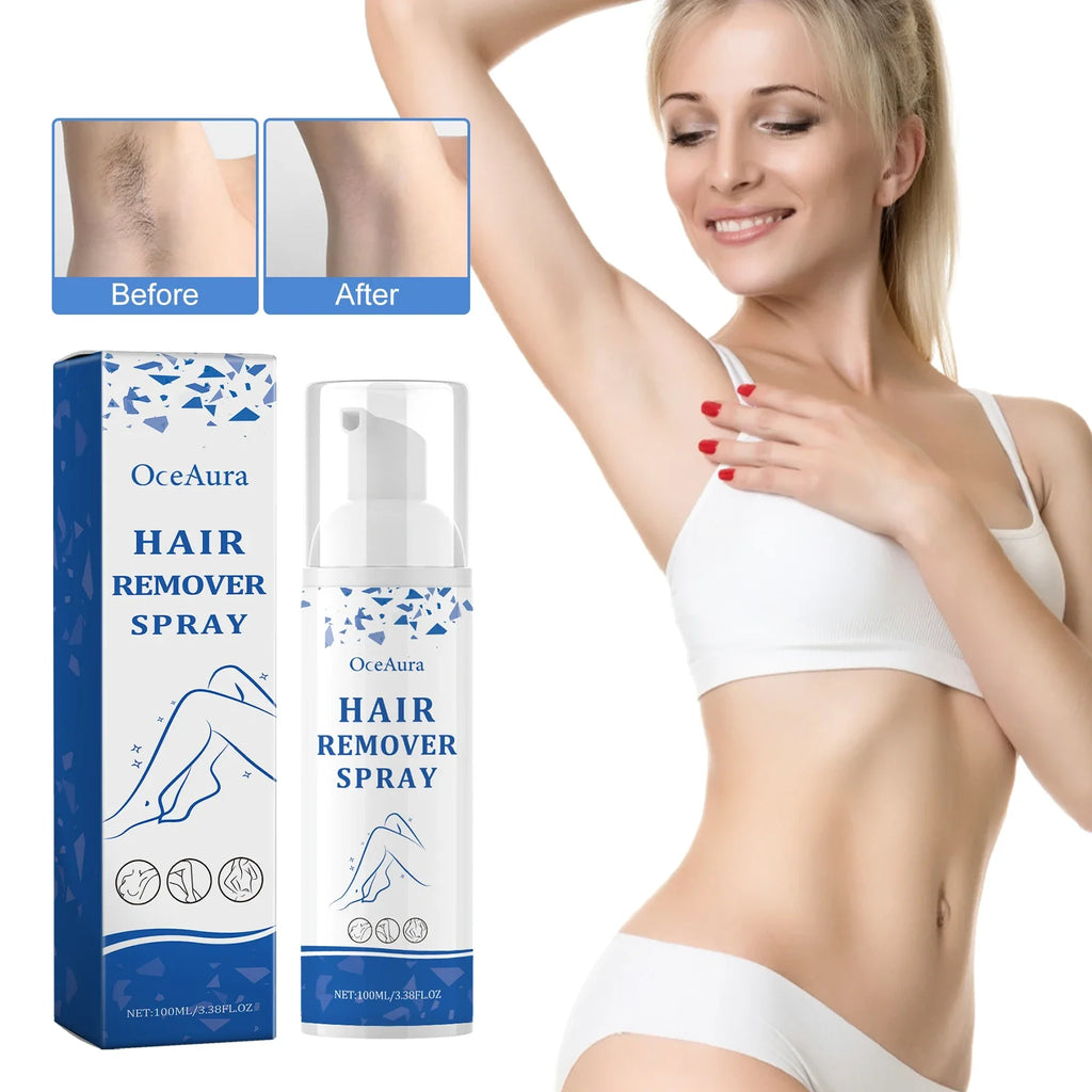 OceAura Depilatory Mousse Spray – Smooth Underarms & Body