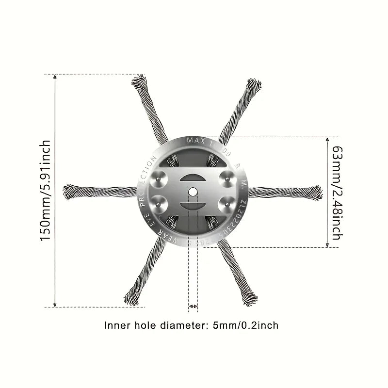Steel Wire Wheel Head Grass Trimmer Universal Weeding Brush Courtyard