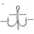 Triple Hook Fishing Hooks 4x Strengthened Silver Rust-resistant Claw