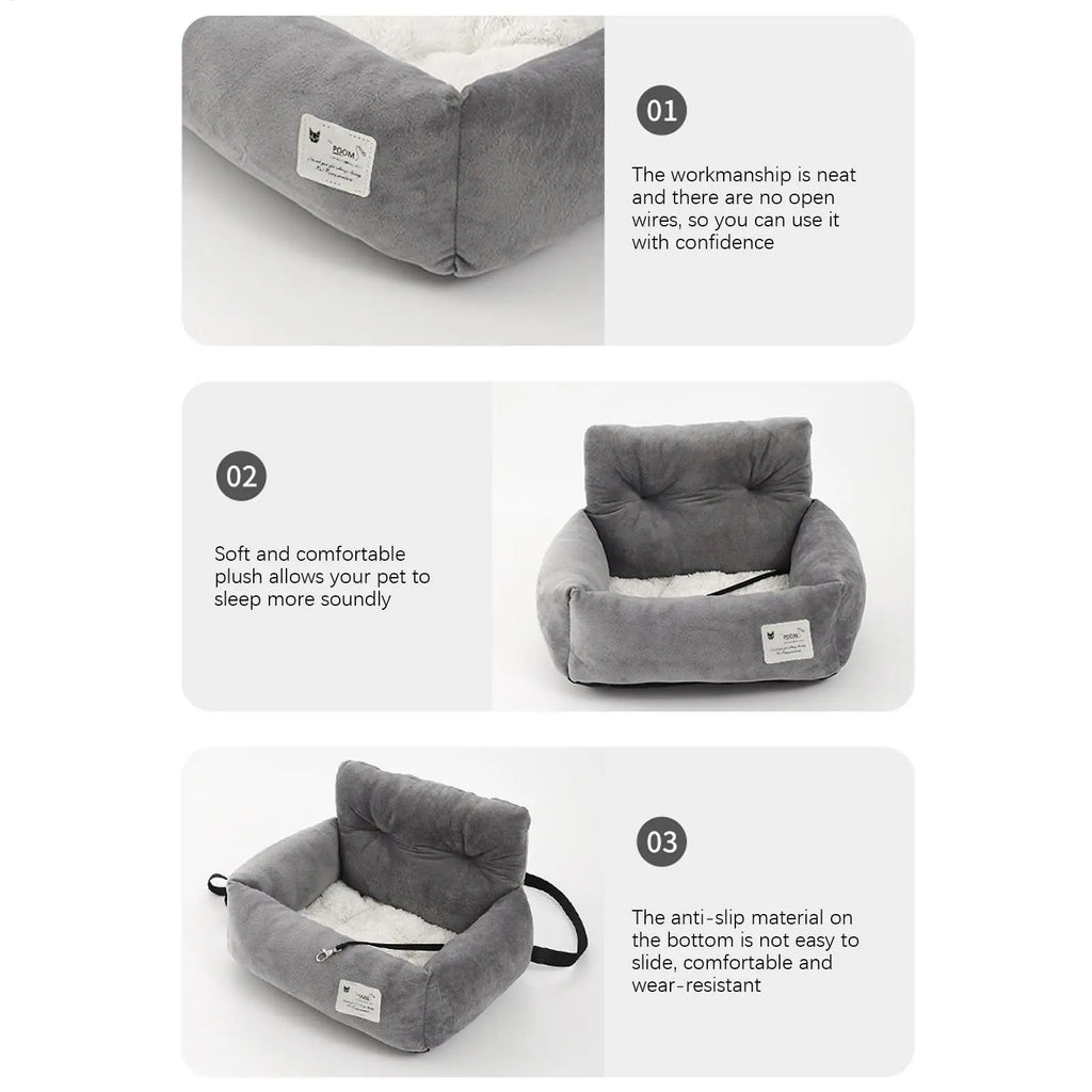 Dog Car Seat Pet Travel Booster Handle Safety Bed Dual-use Home