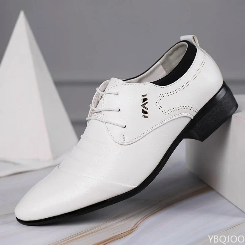 Men's Plus Size Formal Leather Shoes – Lace-Up Business Flats