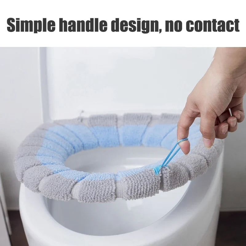 Soft Knitted Toilet Seat Cushion Cover – Warm, Washable, Universal