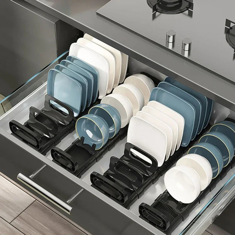 Kitchen Cabinet Dish Rack & Plate Divider Organizer