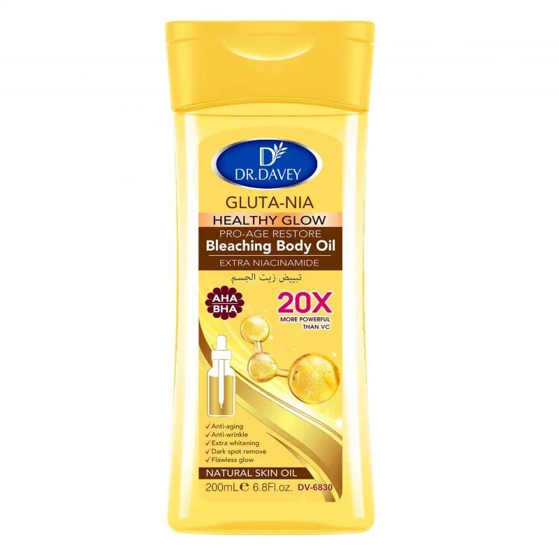 DR DAVEY GLUTA NIA Body Oil Skin Care Moisturizes Nourishes Large
